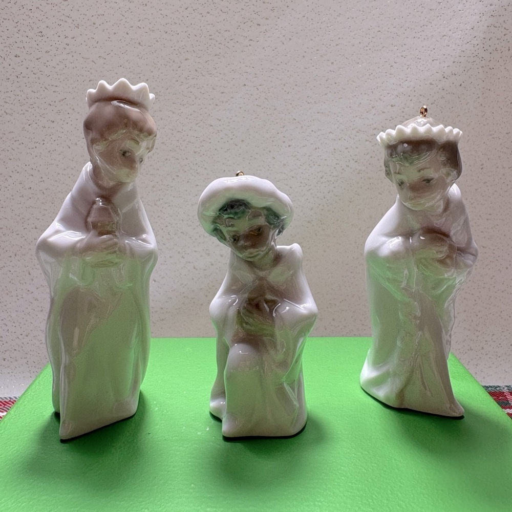Lladro Porcelain Ornaments Nativity Mini Reyes 3 Wise Men Vintage Daisa In Box